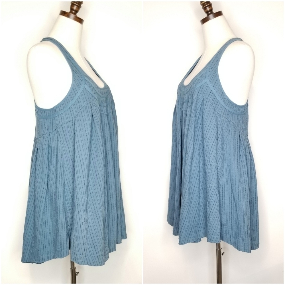Free People Women's Blue Green/Cyan Hi Lo Tunic Top , Small - Picture 2 of 9